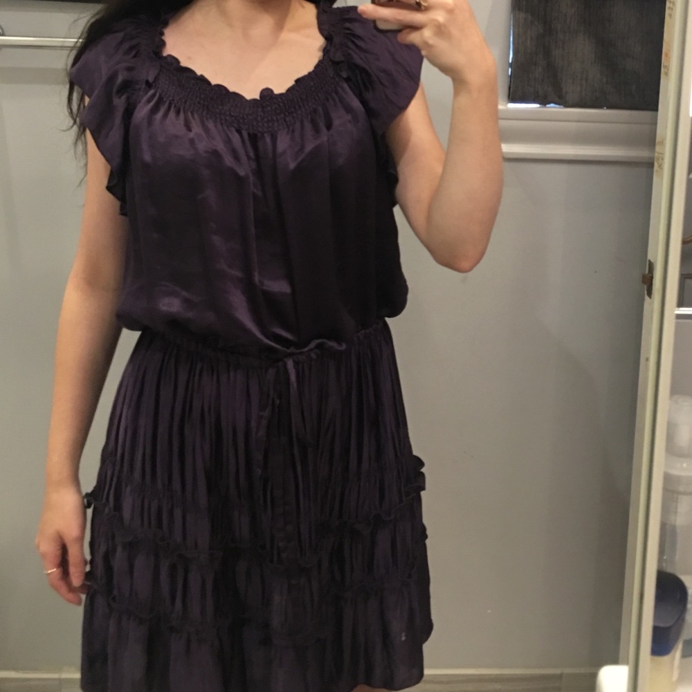 Theory Short Sleeved Purple Dress